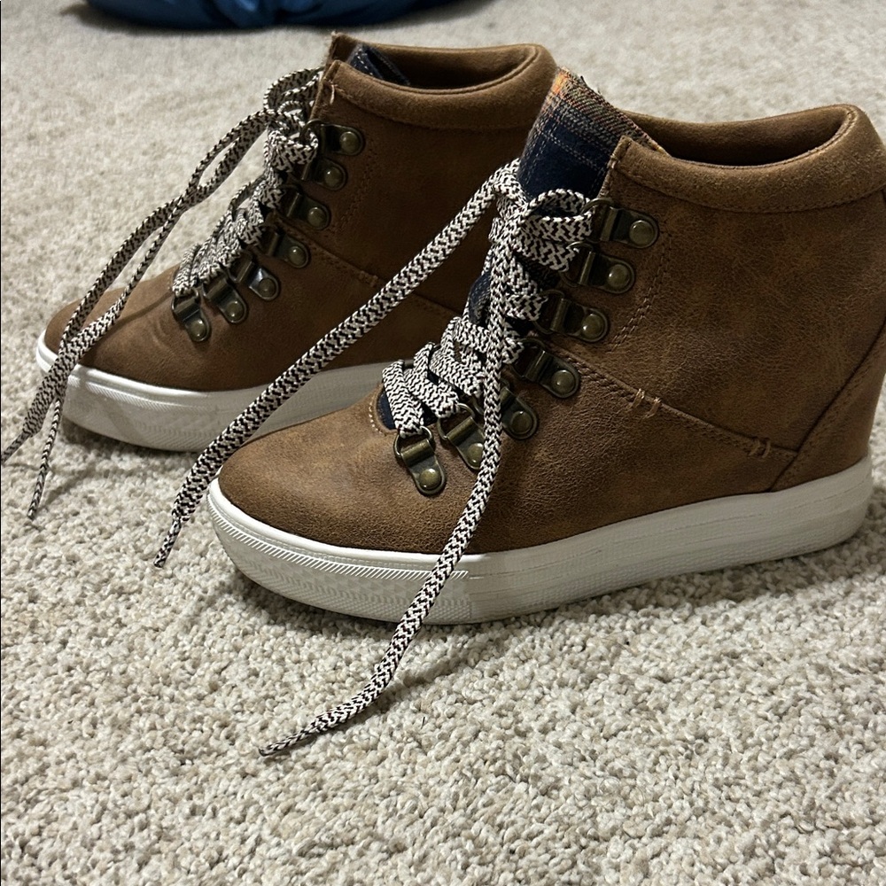 Brown Wedge Boots